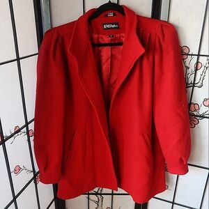 VINTAGE Karizma East LTD Red Wool Blazer Jacket Size 8